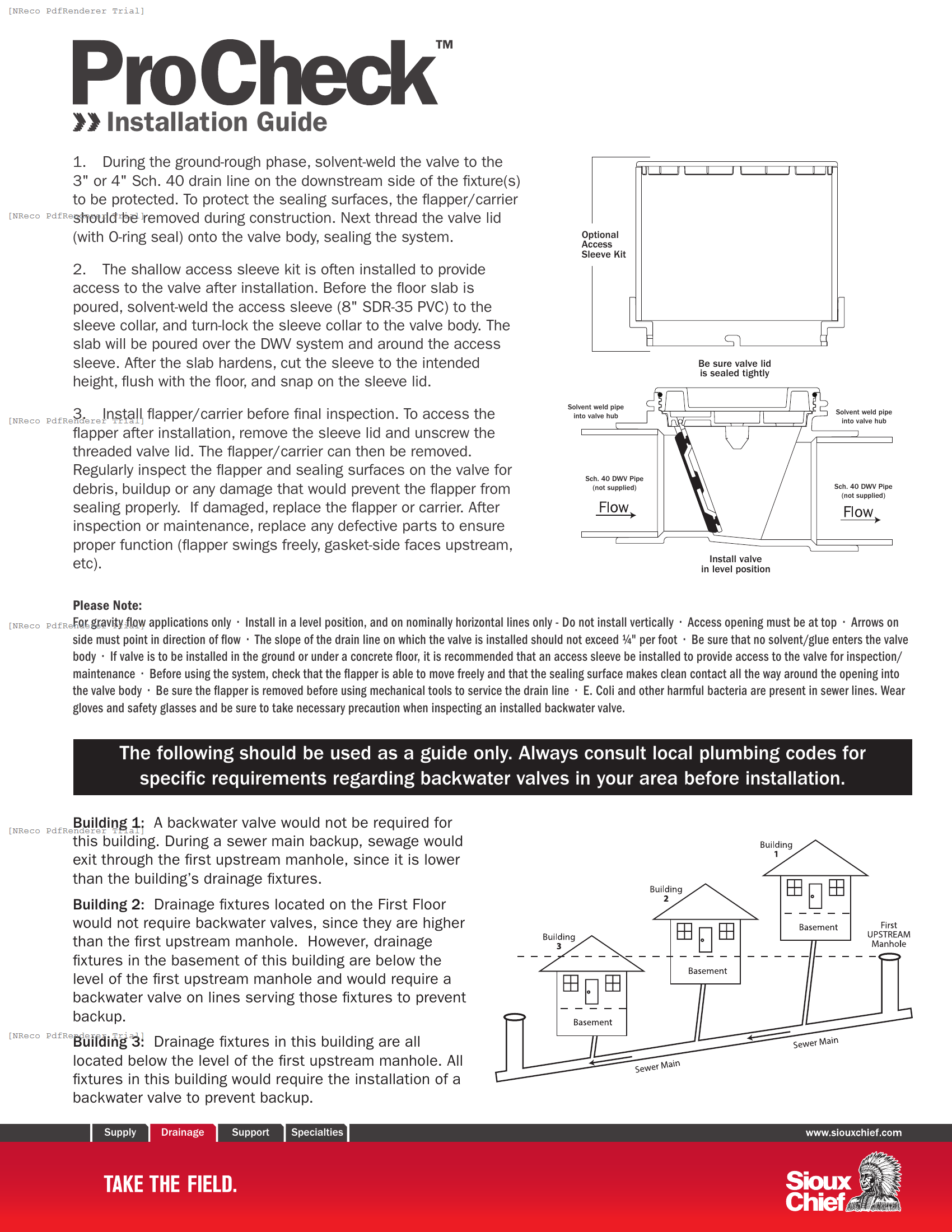 869 SERIES - PROCHECK BACKWATER VALVE - INSTRUCTION SHEET.PDF Technical Document
